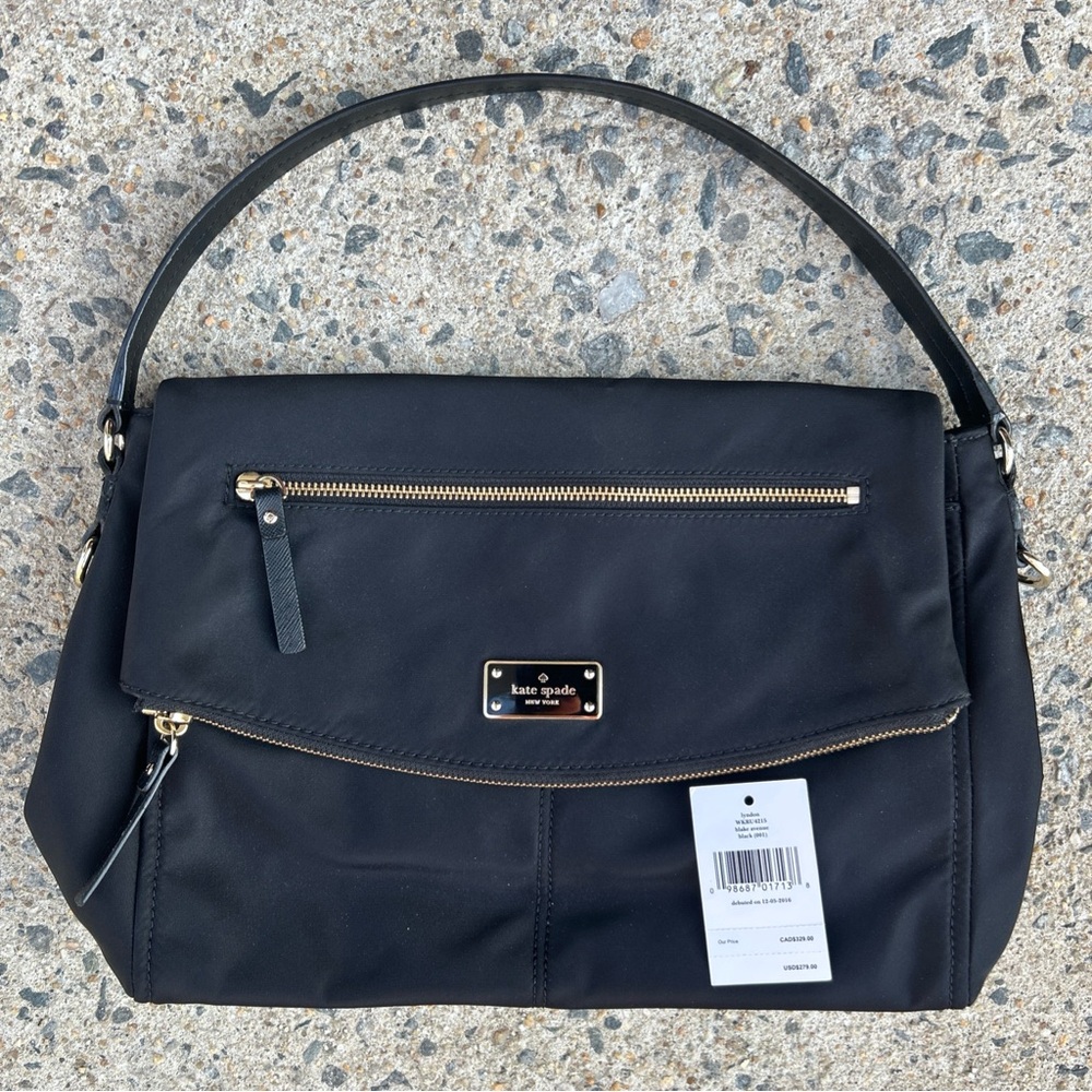 Kate Spade New York Blake Avenue Black Lyndon Nylon Shoulder Purse New With Tags